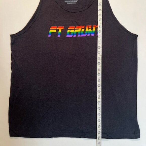 Fort Troff Size 'XL" Cotton Blend GRUNT PRIDE Tank Top - Black/PRIDE Colors - Picture 4 of 8